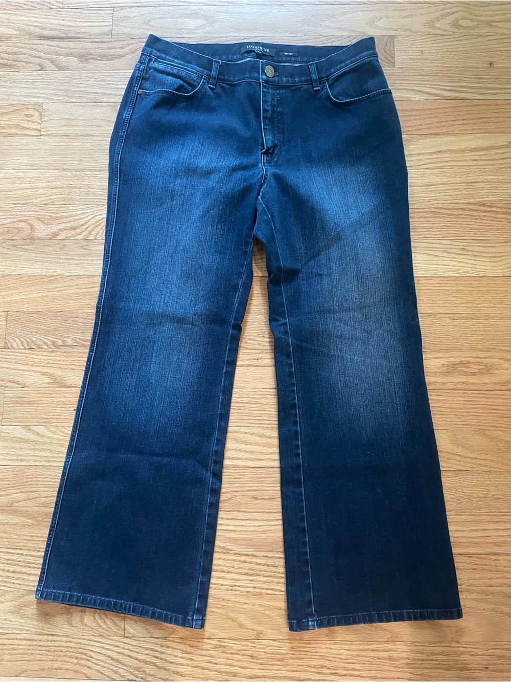 Lafayette 148 New York Dark Blue Wide-Leg Jeans